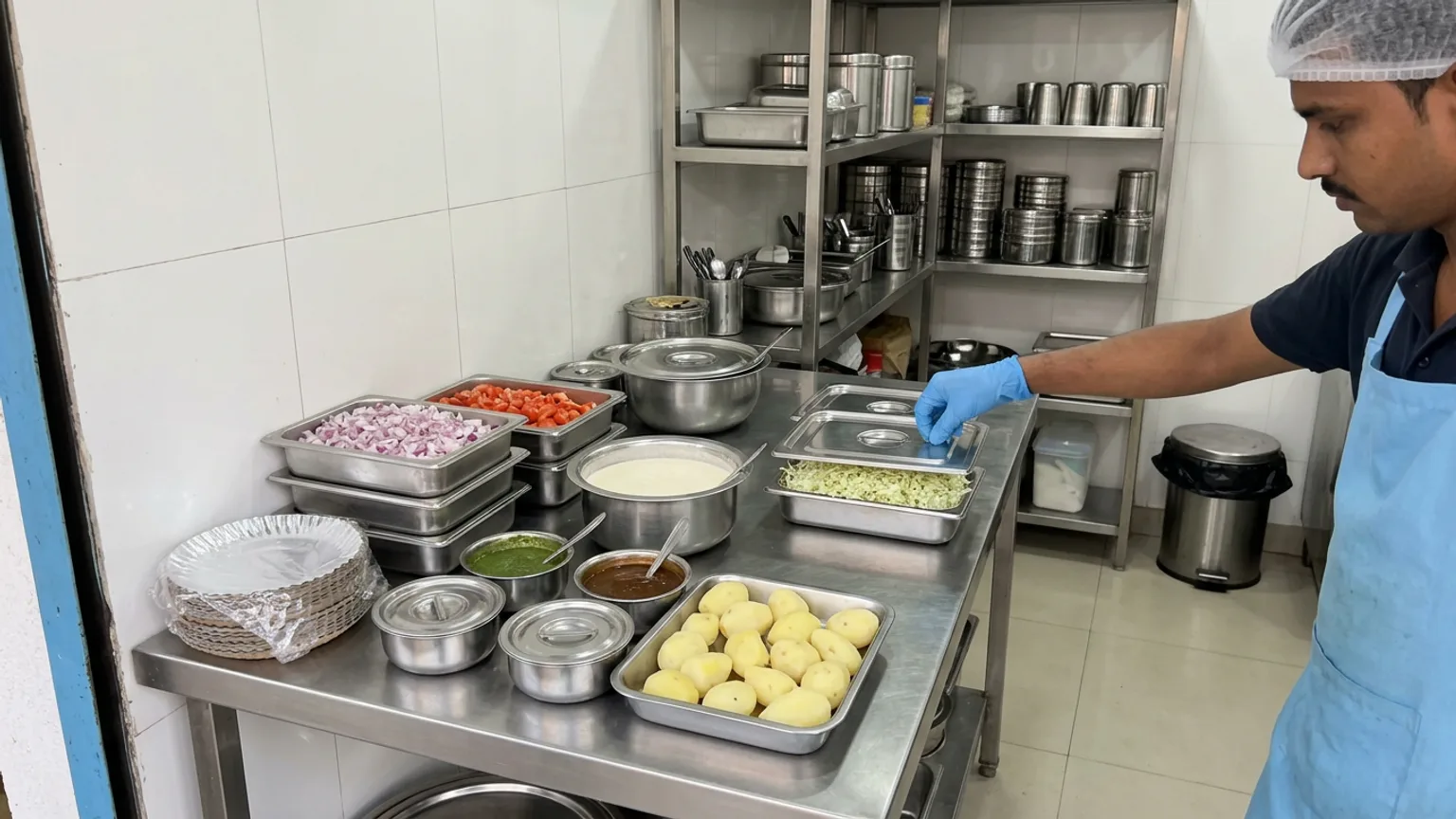 Chop, portion and cover everything that is the same for every order before the first customer arrives.